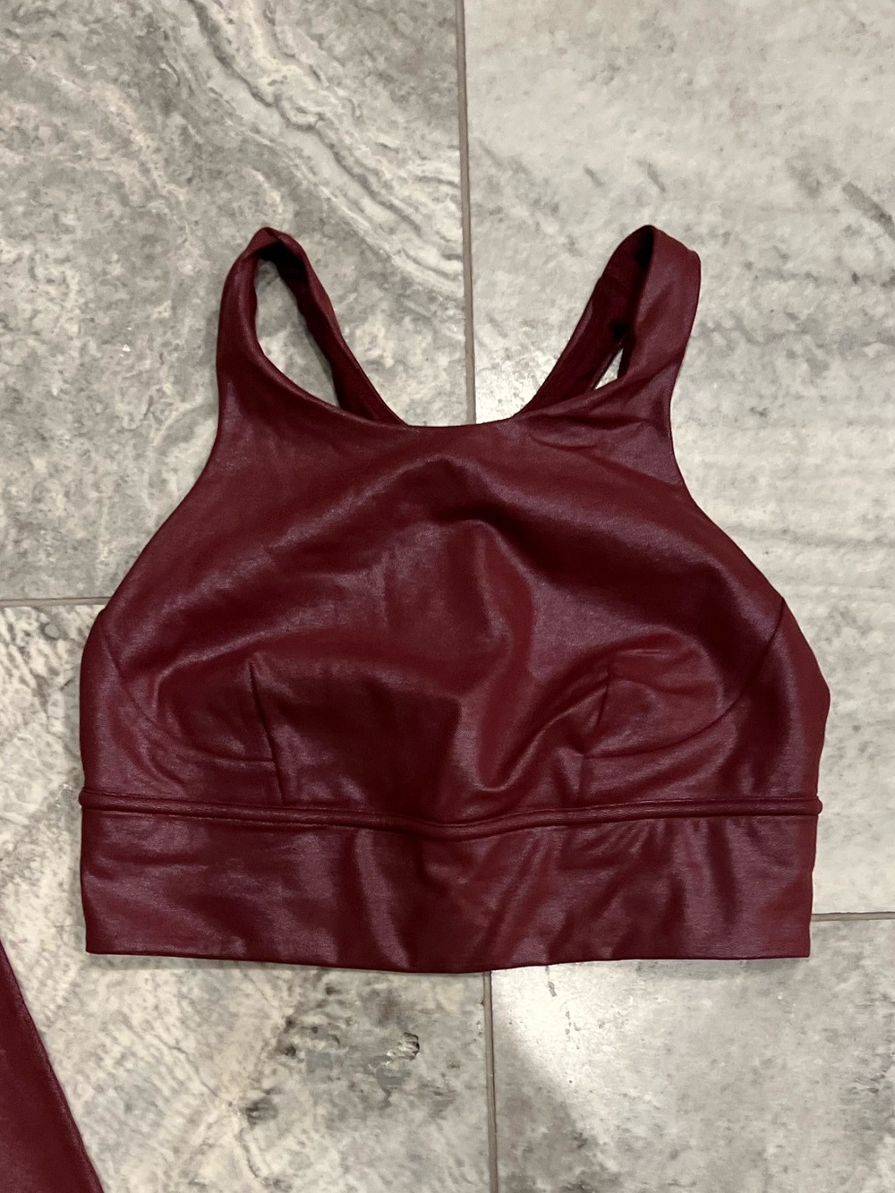 Lululemon Matching Set- Radiant Burgundy Foil Sports Bra & Leggings Set - Picture 3 of 8
